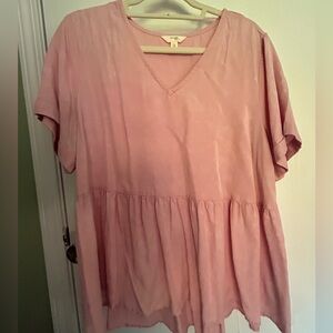 Ladies, short sleeve peplum top